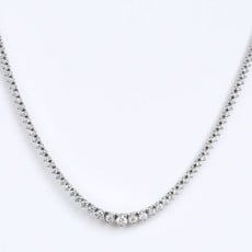 American Jewelry 14k White Gold 7.16ctw Diamond Graduated Necklace 17"