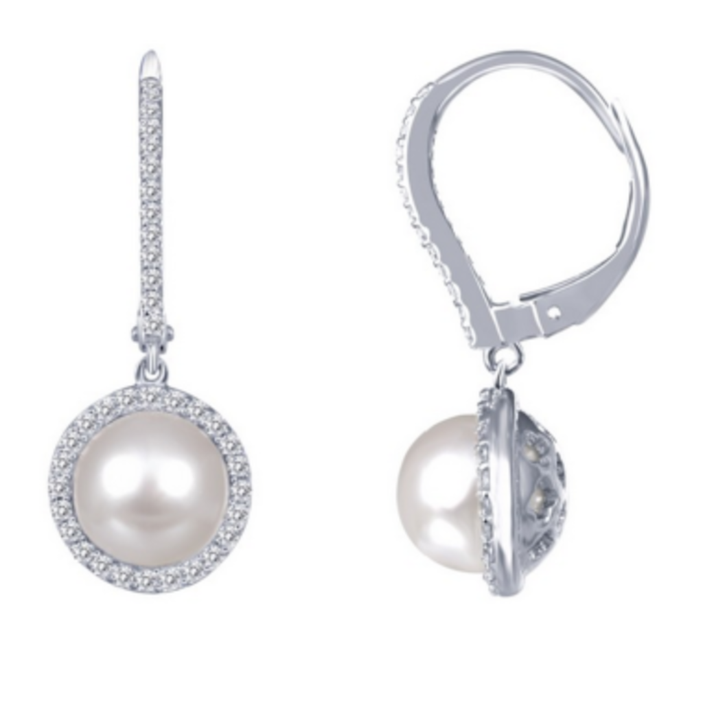Lafonn Lafonn .76ctw Simulated Diamond & Freshwater Pearl Dangle Earrings