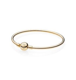 Pandora PANDORA 14K Gold Bangle, Signature Clasp - 7.5"