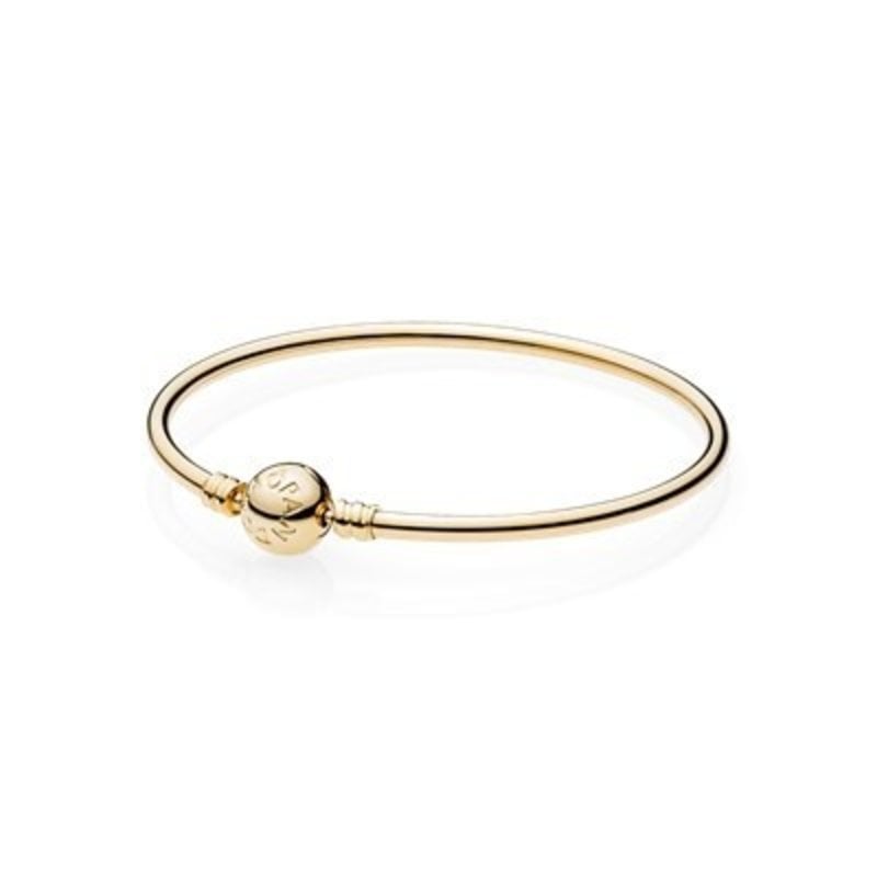 Pandora PANDORA 14K Gold Bangle, Signature Clasp - 7.5"