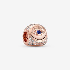 Pandora PANDORA Rose Charm, Hamsa, All-Seeing Eye & Feather, Clear & Blue CZ