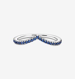 Pandora PANDORA Ring, Timeless Sparkling Wish, Blue Crystals - Size 50