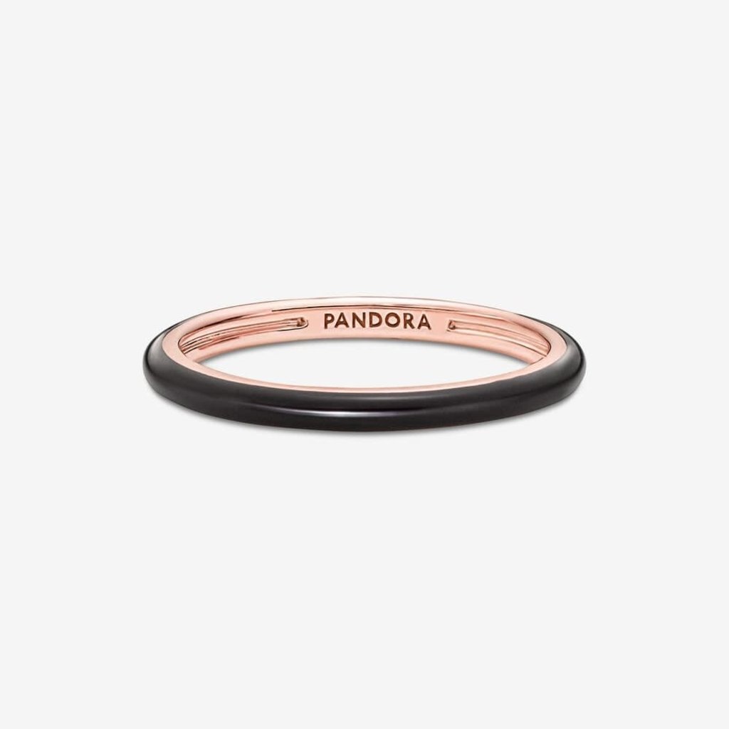Pandora PANDORA ME Rose Ring, Black Enamel - Size 50