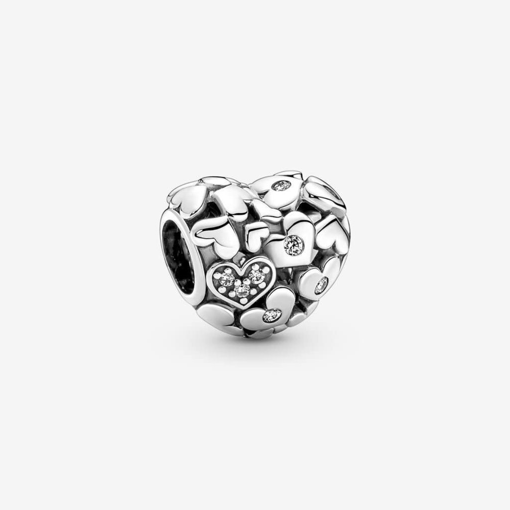 Pandora PANDORA Charm, Sparkling Openwork Heart, Clear CZ