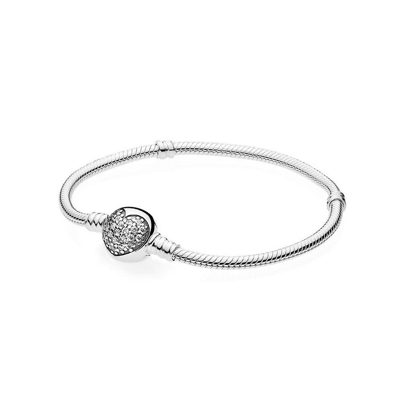 Pandora PANDORA Bracelet, Sparkling Heart Clasp, Clear CZ - 21 cm / 8.3 in