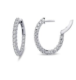 Lafonn Lafonn 1.8ctw Simulated Diamond Inside Out Oval Hoop Earrings