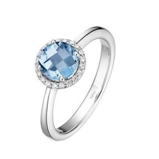 Lafonn Lafonn 1.05ctw Sterling Silver Simulated Aquamarine March Birthstone Ring (Size 7)