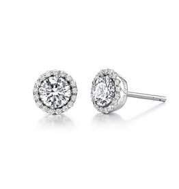 Lafonn Lafonn 1.26ctw April Birthstone Earrings, Simulated Diamonds, Sterling Silver