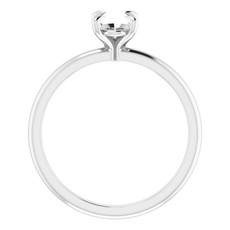 American Jewelry Platinum Oval Solitaire Engagement Ring Setting (Size 6.5)