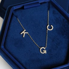 American Jewelry Custom Diamond Single Name Necklace