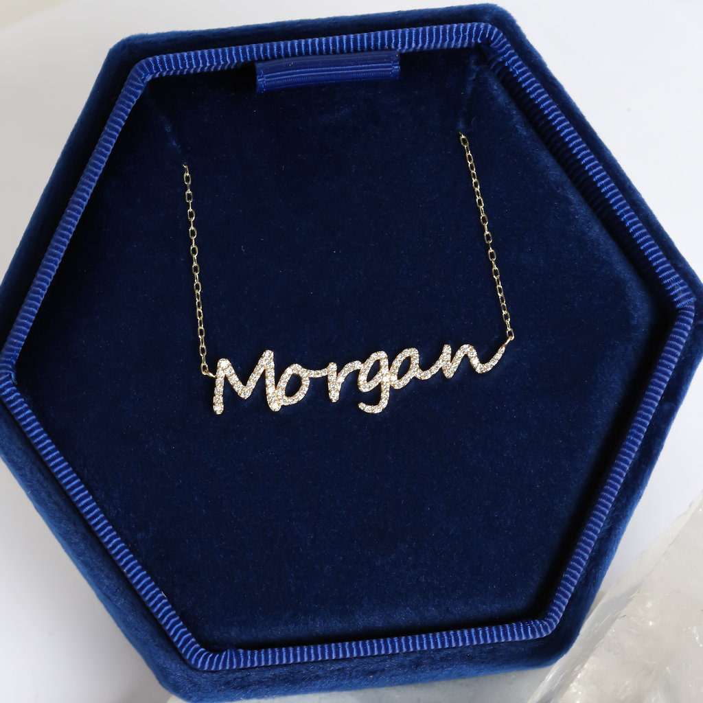 American Jewelry Custom Diamond Single Name Necklace