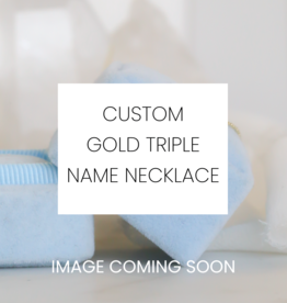American Jewelry Custom Gold Triple Name Necklace