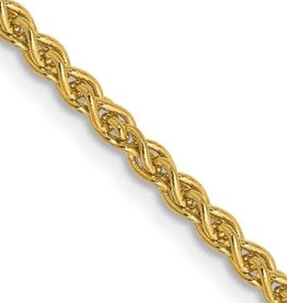 American Jewelry 14K Yellow Gold 2mm Lightweight Spiga Chain (18")