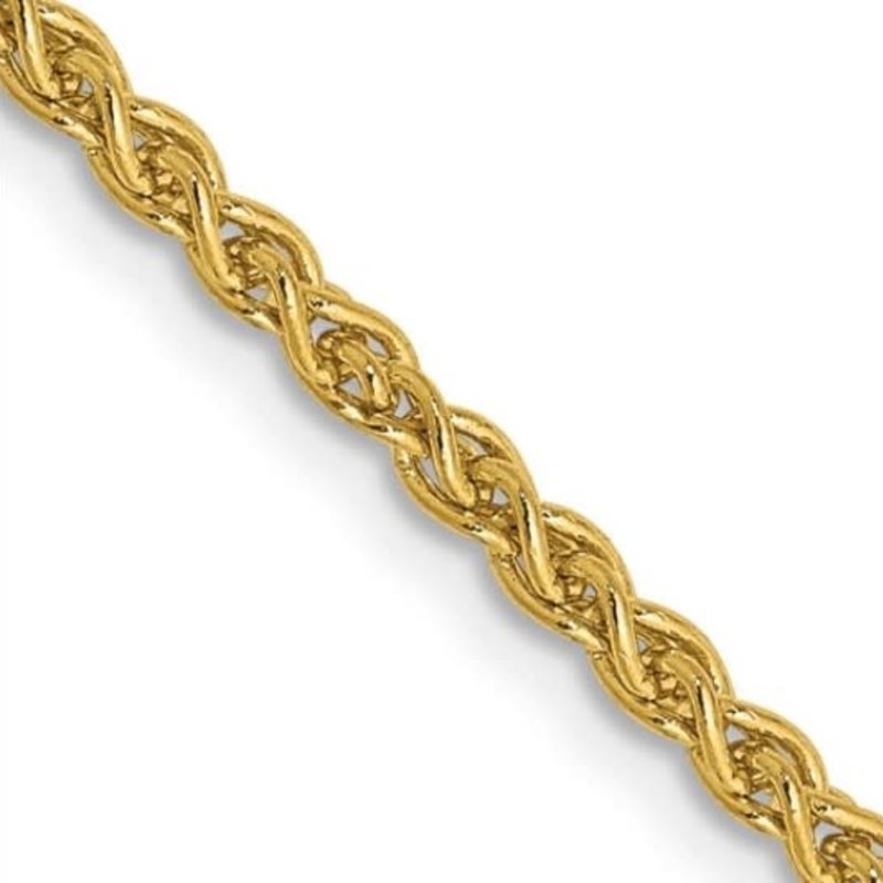 American Jewelry 14K Yellow Gold 2mm Lightweight Spiga Chain (18")