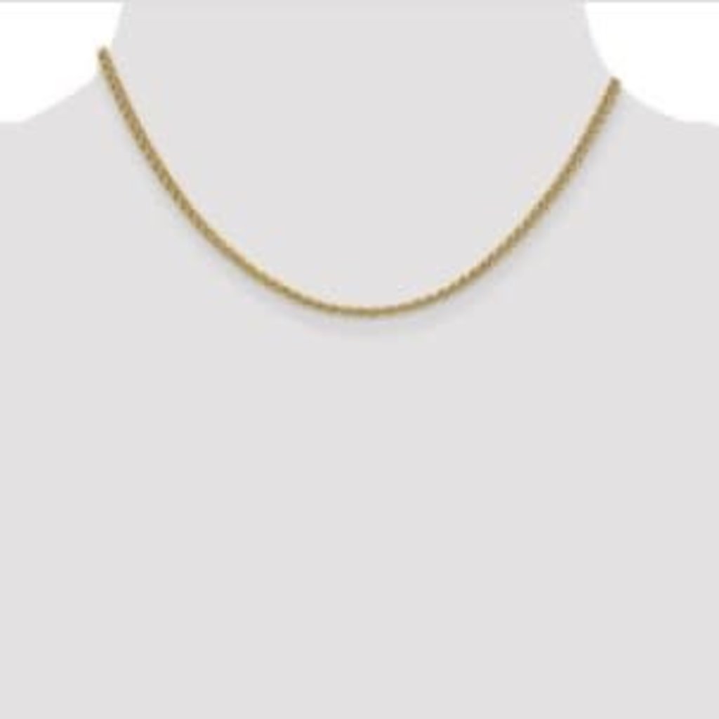 American Jewelry 14K Yellow Gold 2mm Lightweight Spiga Chain (18")