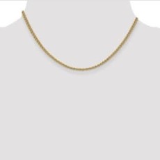American Jewelry 14K Yellow Gold 2mm Lightweight Spiga Chain (18")