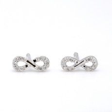 American Jewelry 14k White Gold .10ctw Diamond Infinity Earrings