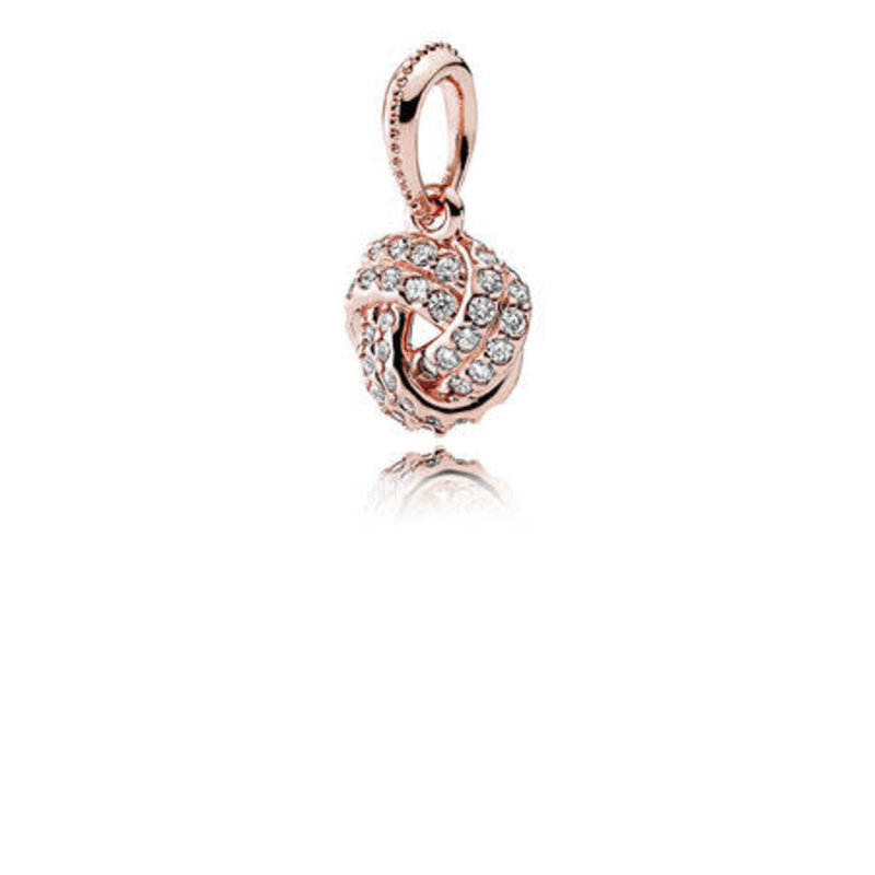 Pandora Retired - PANDORA Rose Pendant, Sparkling Love Knot, Clear CZ