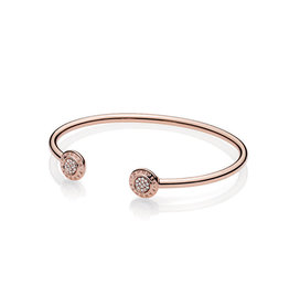 Pandora Retired - PANDORA Rose Signature Bangle, Clear CZ - 19 cm / 7.5 in