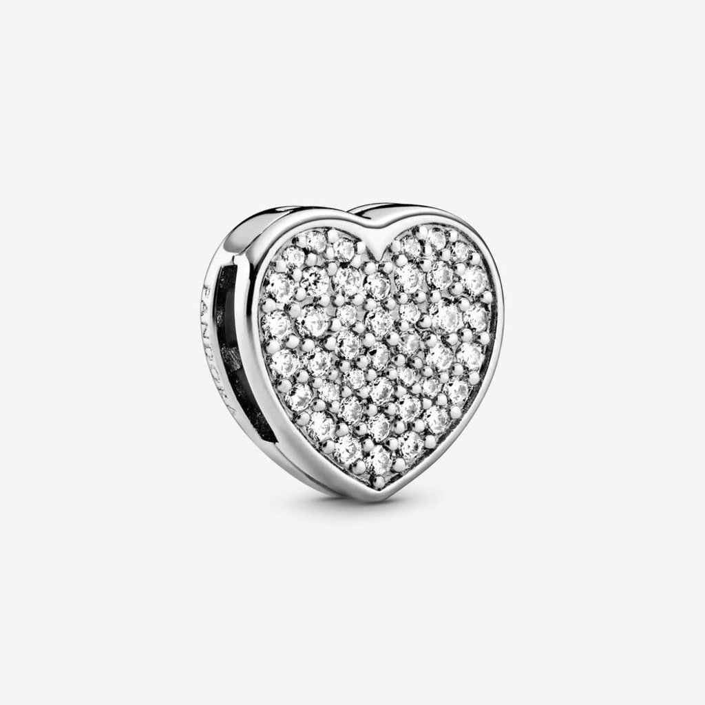 Pandora PANDORA Reflexions Charm, Pave' Heart, Clear CZ