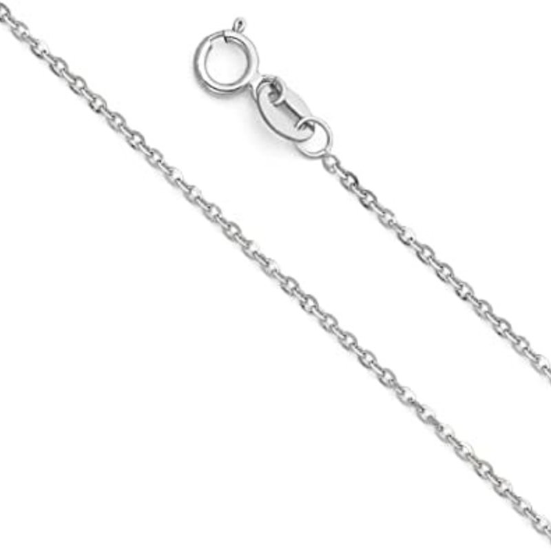 American Jewelry 14k White Gold 18" Cable Link Chain