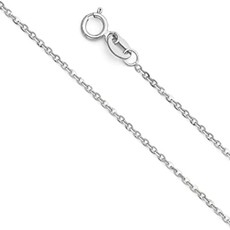 American Jewelry 14k White Gold 18" Cable Link Chain