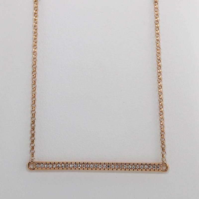 14k Rose Gold .14ctw Diamond Bar Necklace