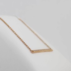 14K Rose Gold Bar Necklace with .14ctw Diamonds