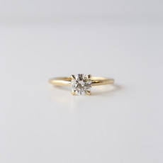 14K Yellow Gold .78ct I/SI1 Old European Cut Round Diamond Solitaire (Size 5.5)