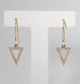 American Jewelry 14k Yellow Gold .40ctw Diamond Triangle Dangle Earrings