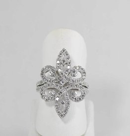 American Jewelry 18k White Gold 1.36ctw Diamond Ladies Fashion Ring (Size 6)