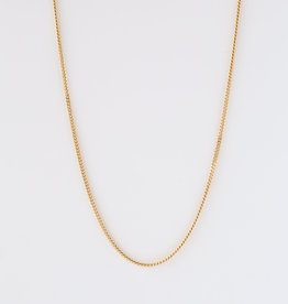 American Jewelry 18K Yellow Gold 1.3mm Curb Chain (24")