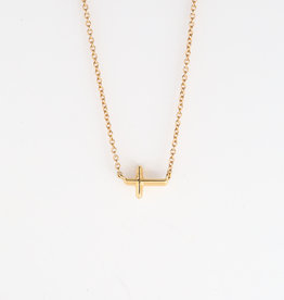 American Jewelry Dainty Sideways Cross Necklace