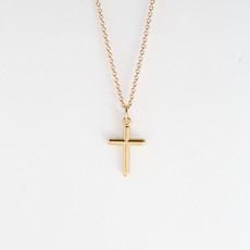 American Jewelry Polished Cross Charm Necklace