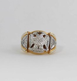 American Jewelry ESTATE 14k Yellow Gold 32nd Degree Gents Masonic Ring (Size 9.5)