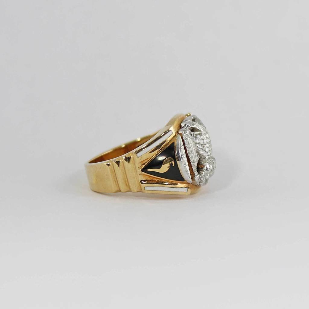 American Jewelry 14K Yellow Gold Masonic 32nd Degree Gents Ring