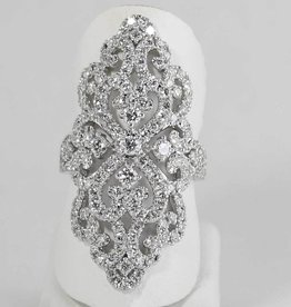 American Jewelry 14k White Gold 2.76ctw Round Brilliant Diamond Fancy Ladies Ring (Size 7)