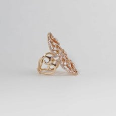 American Jewelry 14K Rose Gold Ladies Fashion Ring with 2ctw Diamonds