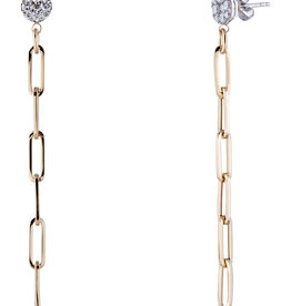 American Jewelry 14K Yellow Gold .77ctw Diamond Chain Link Drop Earrings