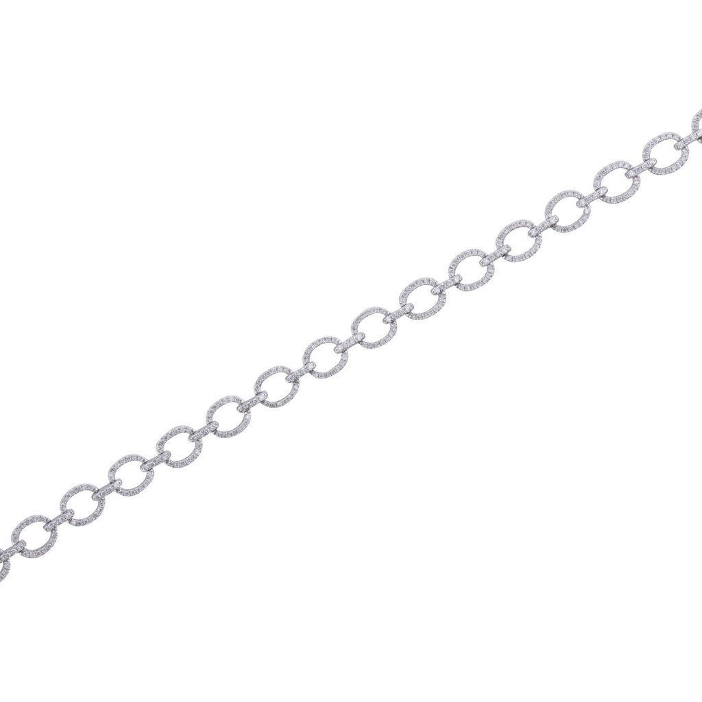 American Jewelry 14K White Gold 1.34ctw Diamond Open Link Bracelet (7")