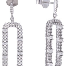 American Jewelry 14K White Gold .80ctw Diamond Mixed Cut Drop Earrings