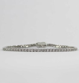 American Jewelry 14k White Gold 1.34ctw Round Brilliant Diamond Tennis Bracelet