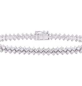 American Jewelry 14K White Gold 2.65ctw Diamond Chevron Tennis Bracelet (7")