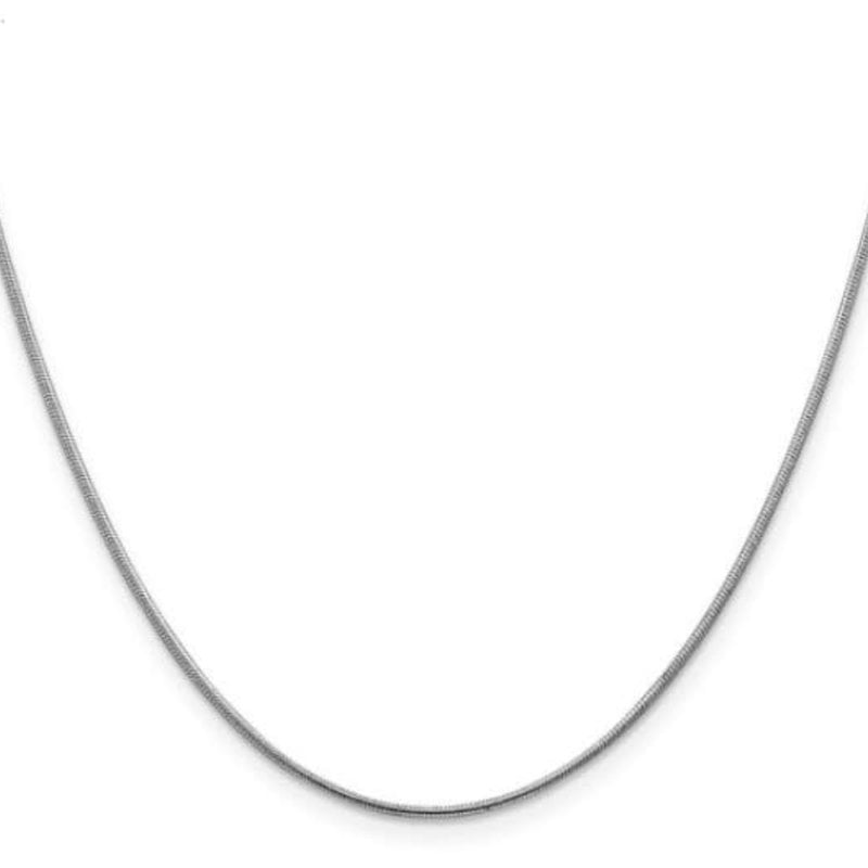 American Jewelry 14K White Gold 1mm Snake Chain (18")