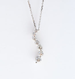American Jewelry 14K White Gold .75ctw Diamond Journey Necklace (18")