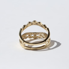 American Jewelry 14K Yellow Gold .38ctw Diamond Contour Ring Guard (Size 7)