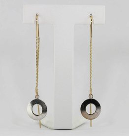 American Jewelry 14k Yellow & White Gold Circle Threader Earrings