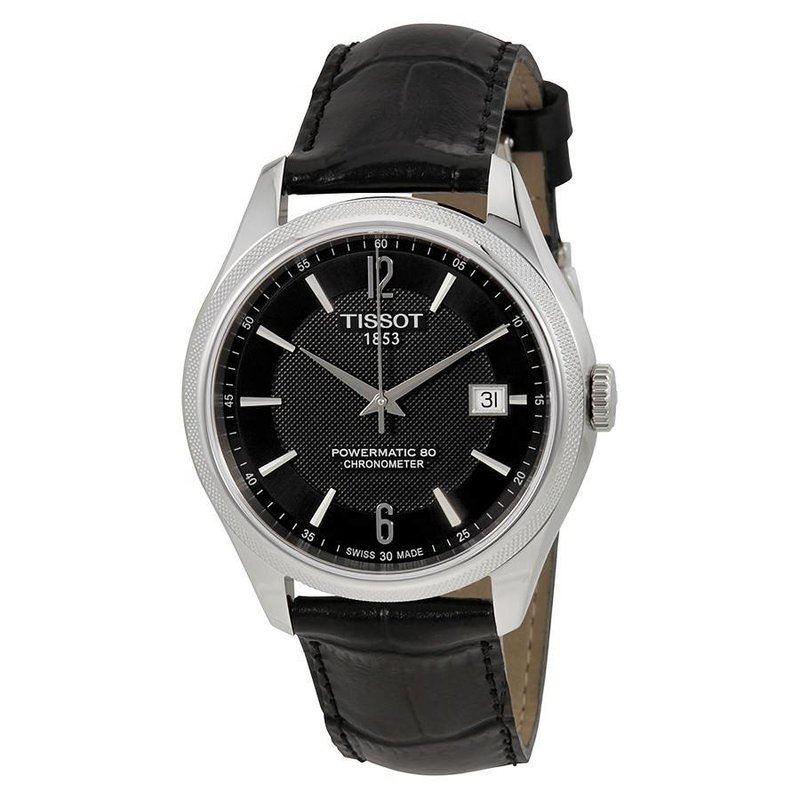Tissot Tissot Ballade Powermatic 80 COSC Gents Watch with Black Dial & Leather Strap