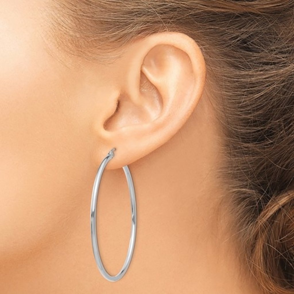 American Jewelry American Classic White Gold Hoop Earrings