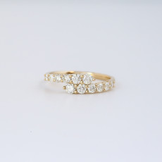 American Jewelry 14K Gold & .81ctw Diamond Graduated Bypass Ring